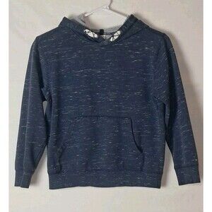 Gymboree Boys M 7-8 Heather Blue Hooded Sweatshirt